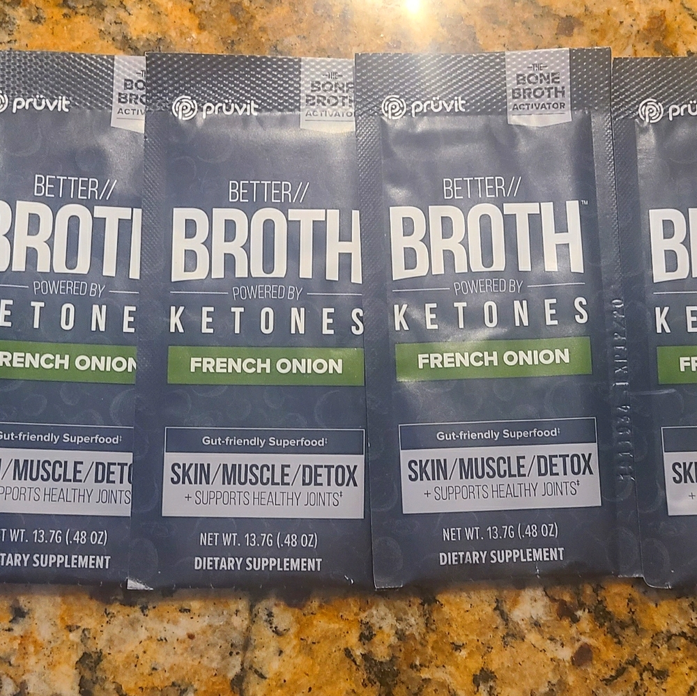 4 Pruvit Keto Broth French Onion Packets